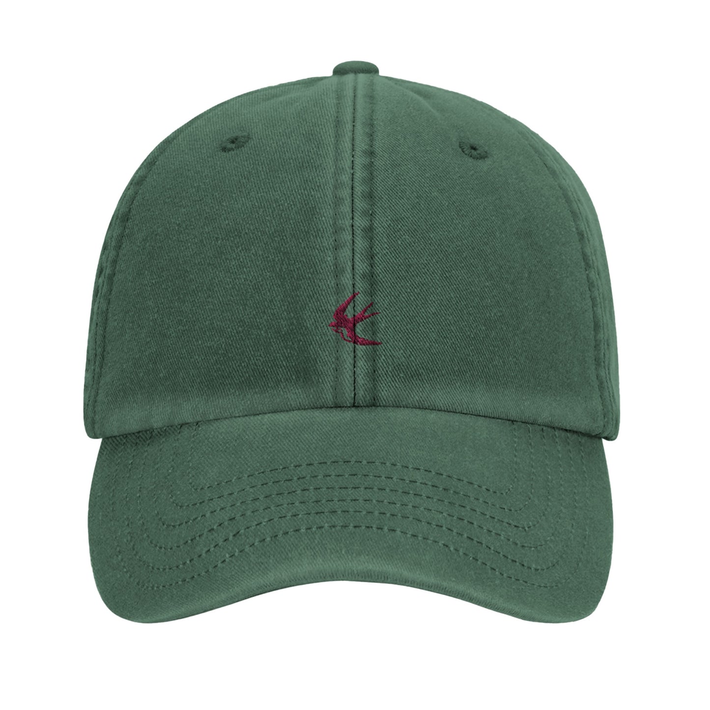 Aube Baseball Cap by Aube Studio in Vintage Bottle Green - Front view - Unisex oversized fit - Aube Studio