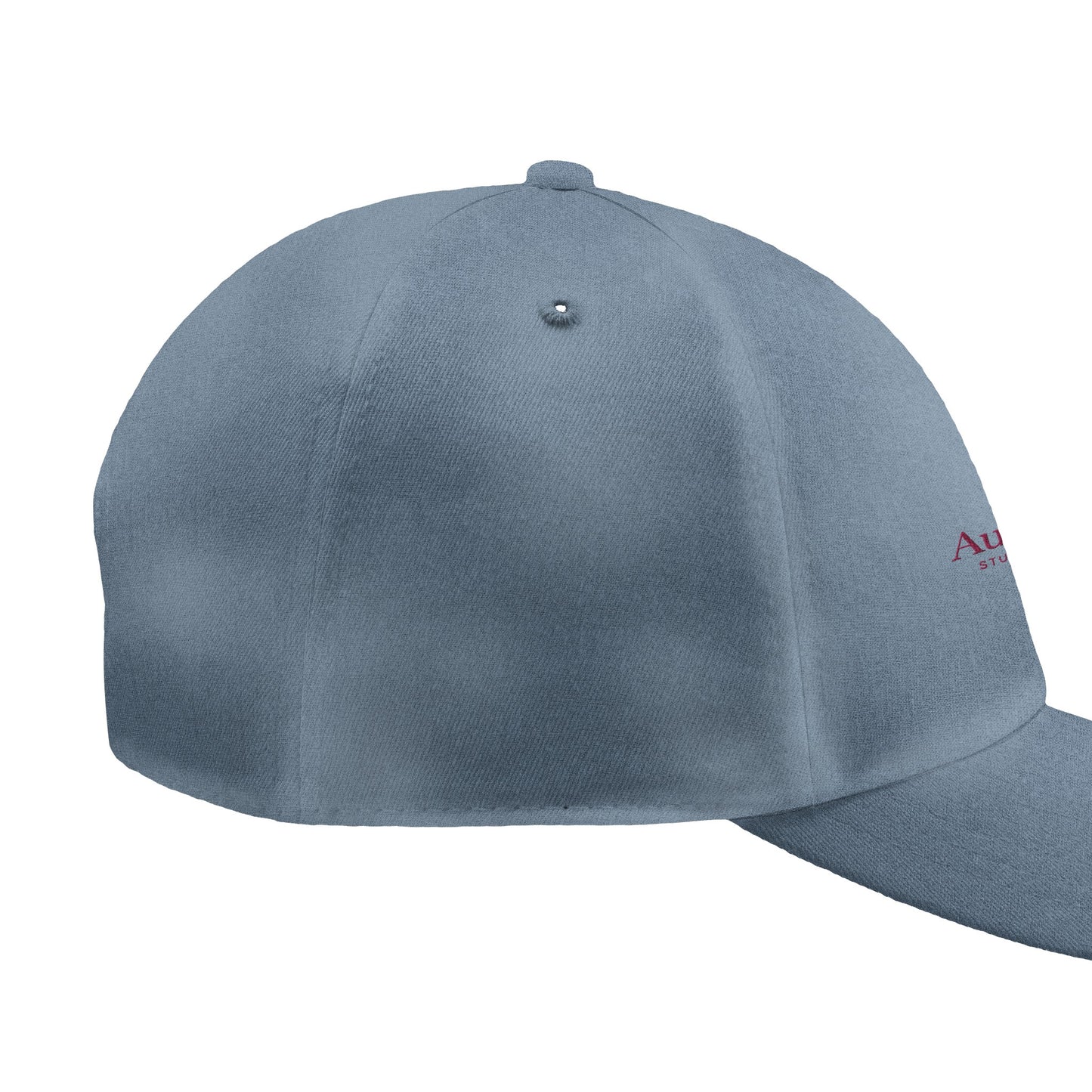 Aube Baseball Cap Pink Embroidery by Aube Studio in Vintage Light Denim - Side right view - Unisex oversized fit - Aube Studio