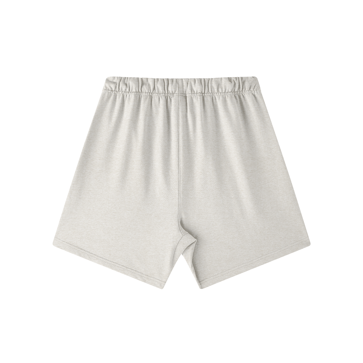 Unisex Oversized Short by Aube Studio in Heather Gray - Flat lay back view - Unisex oversized fit - Aube Studio