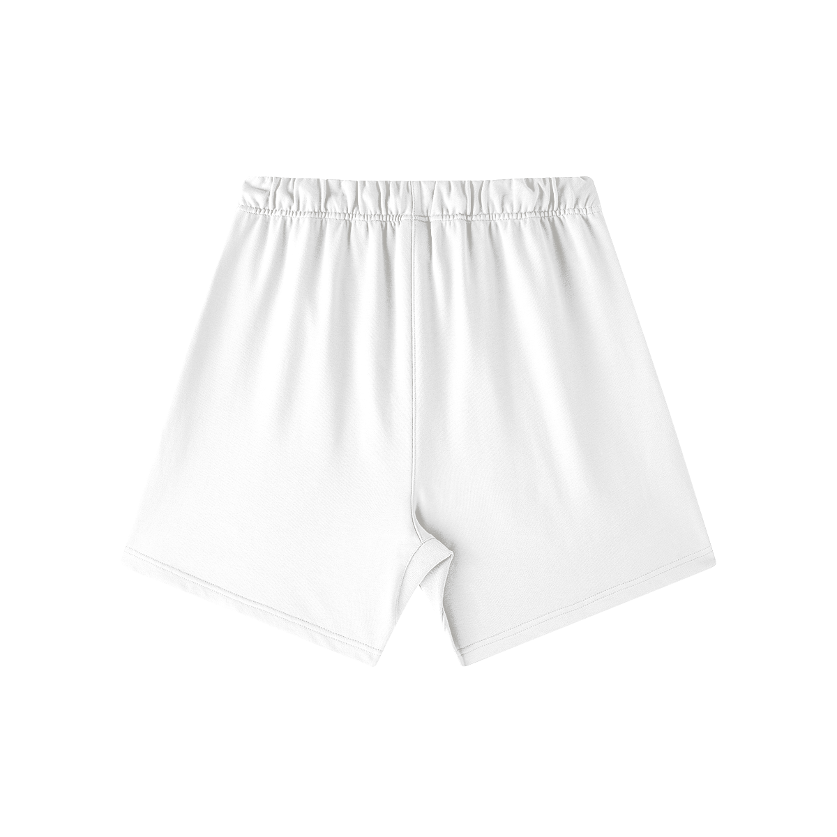 Unisex Oversized Short by Aube Studio in White - Flat lay back view - Unisex oversized fit - Aube Studio