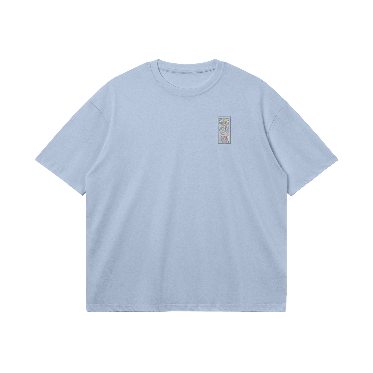 Totem by Aube Studio in Light Blue - Flat lay front view - Unisex oversized fit - Aube Studio
