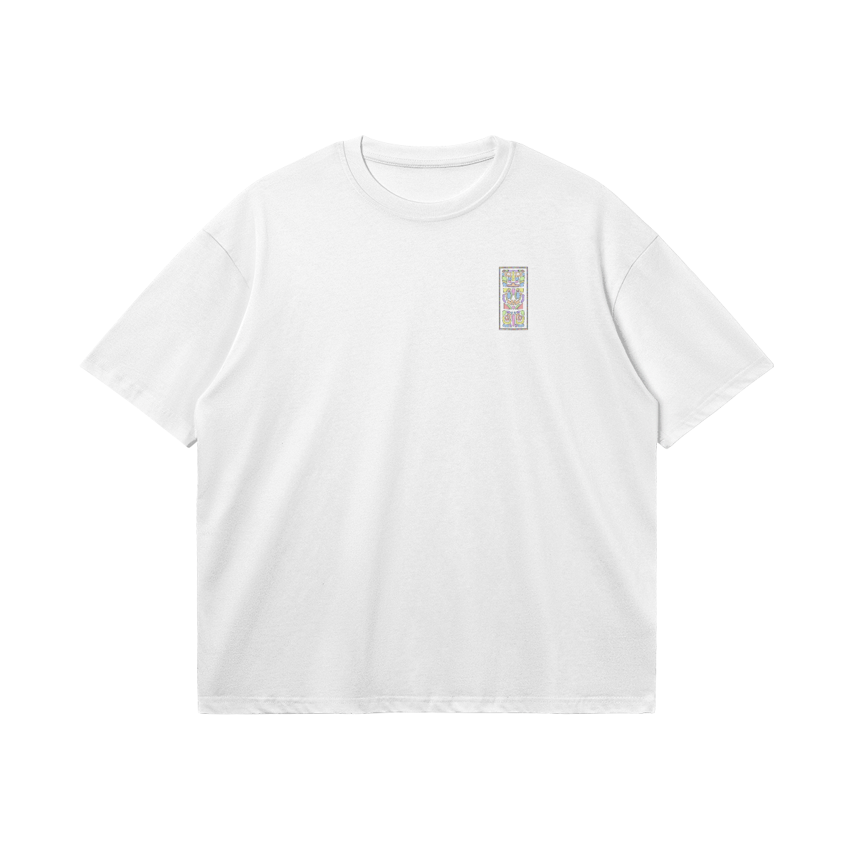 Totem by Aube Studio in White - Flat lay front view - Unisex oversized fit - Aube Studio