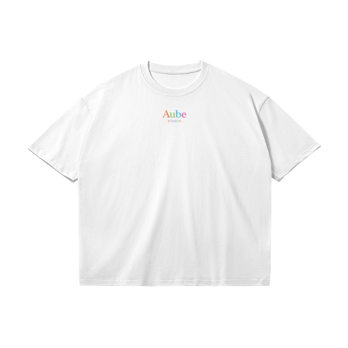 Aube 90’s by Aube Studio in White - Flat lay front view - Unisex oversized fit - Aube Studio