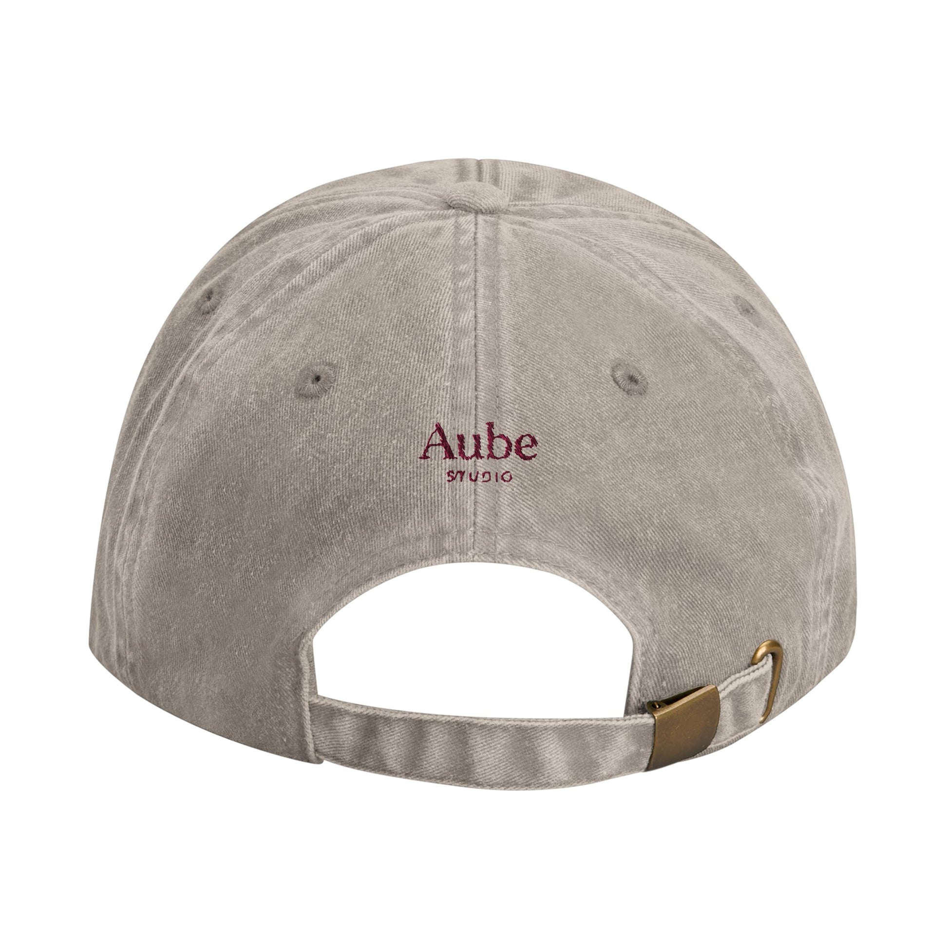 Aube Baseball Cap (Vintage Stone, Back): Aube Baseball Cap by Aube Studio in Vintage Stone - Back view - Unisex oversized fit - Aube Studio