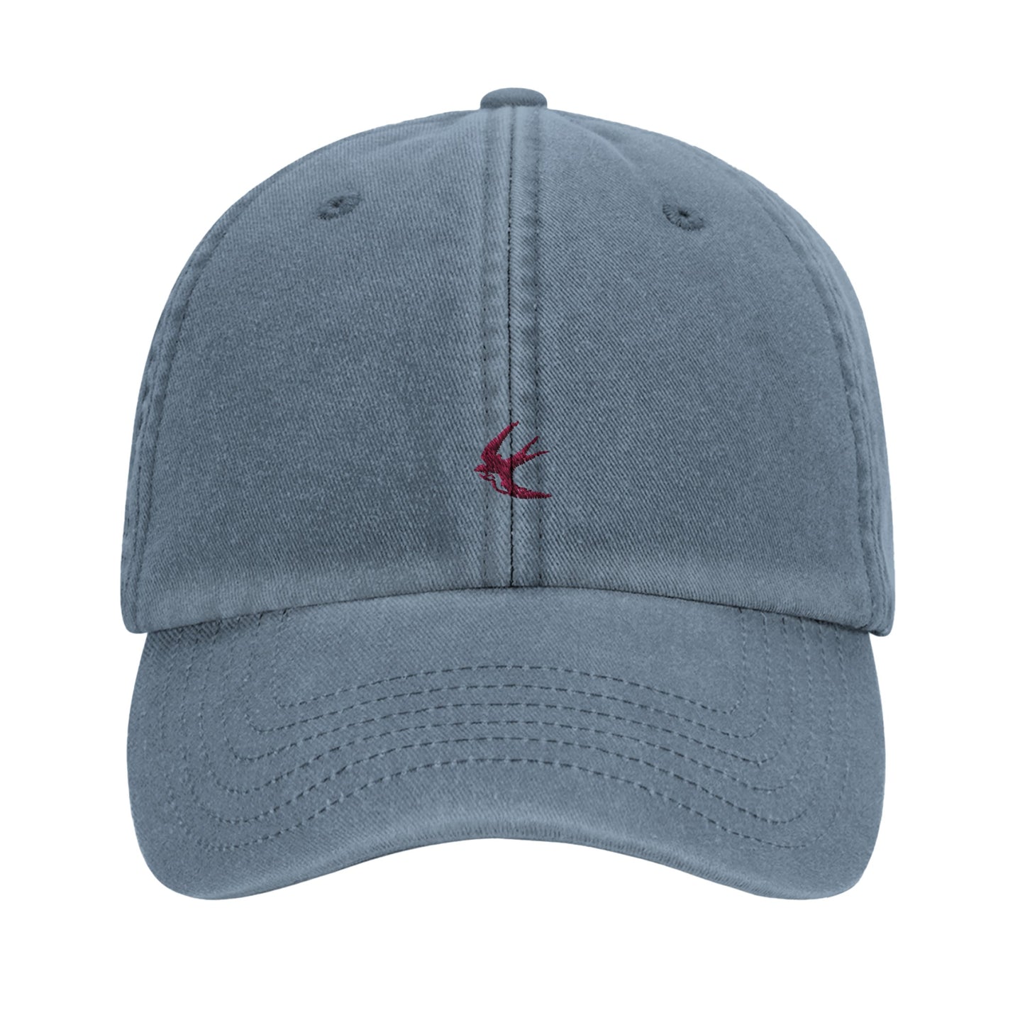 Aube Baseball Cap by Aube Studio in Vintage Light Denim - Front view - Unisex oversized fit - Aube Studio