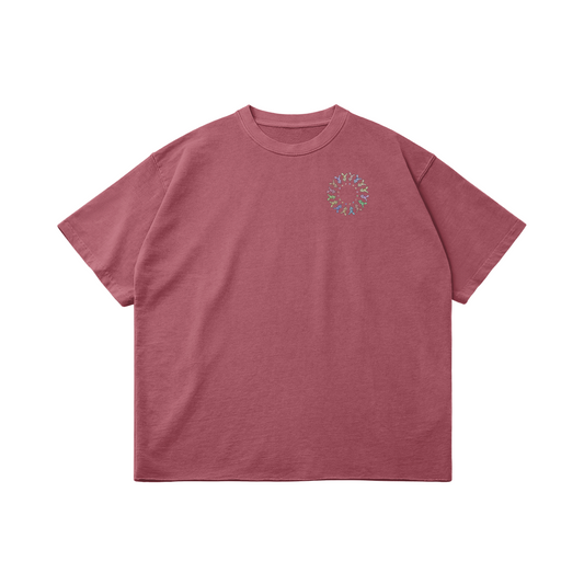 Circle by Aube Studio in Cameo Brown - Flat lay front view - Unisex oversized fit - Aube Studio