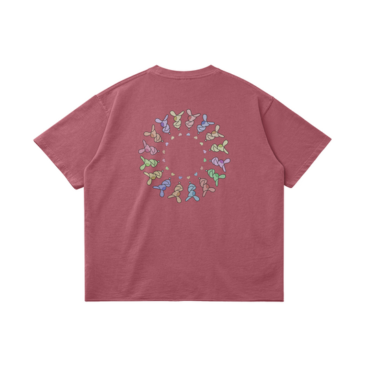 Circle by Aube Studio in Cameo Brown - Flat lay back view - Unisex oversized fit - Aube Studio