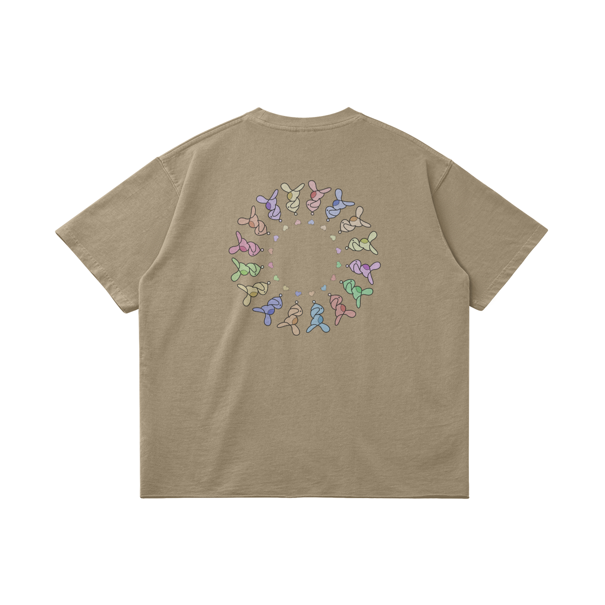 Circle by Aube Studio in Khaki - Flat lay back view - Unisex oversized fit - Aube Studio