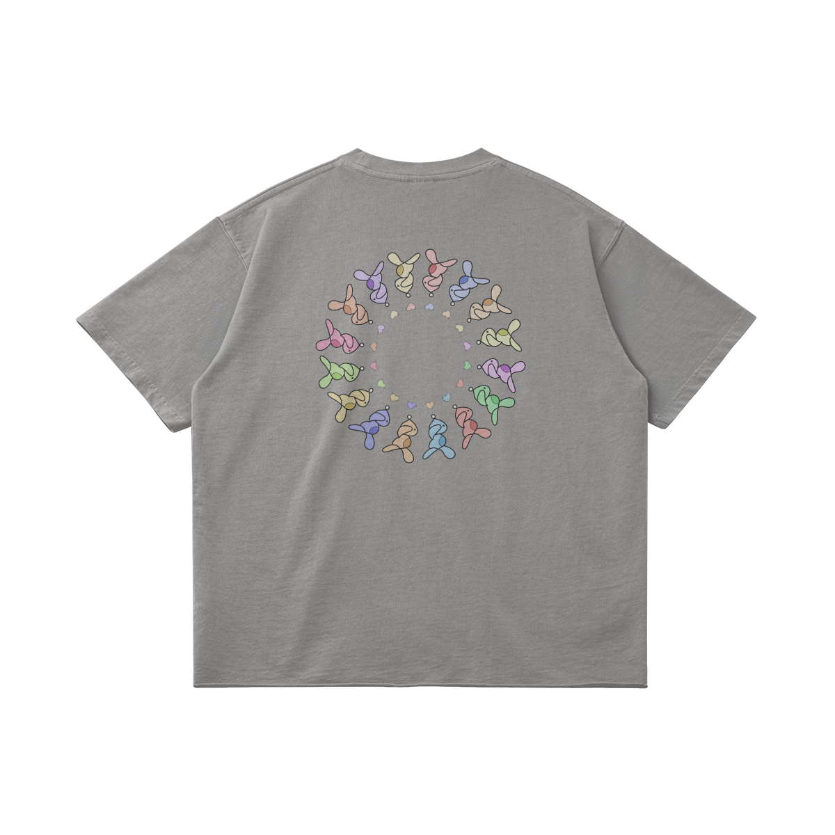 Circle by Aube Studio in Light Gray - Flat lay back view - Unisex oversized fit - Aube Studio