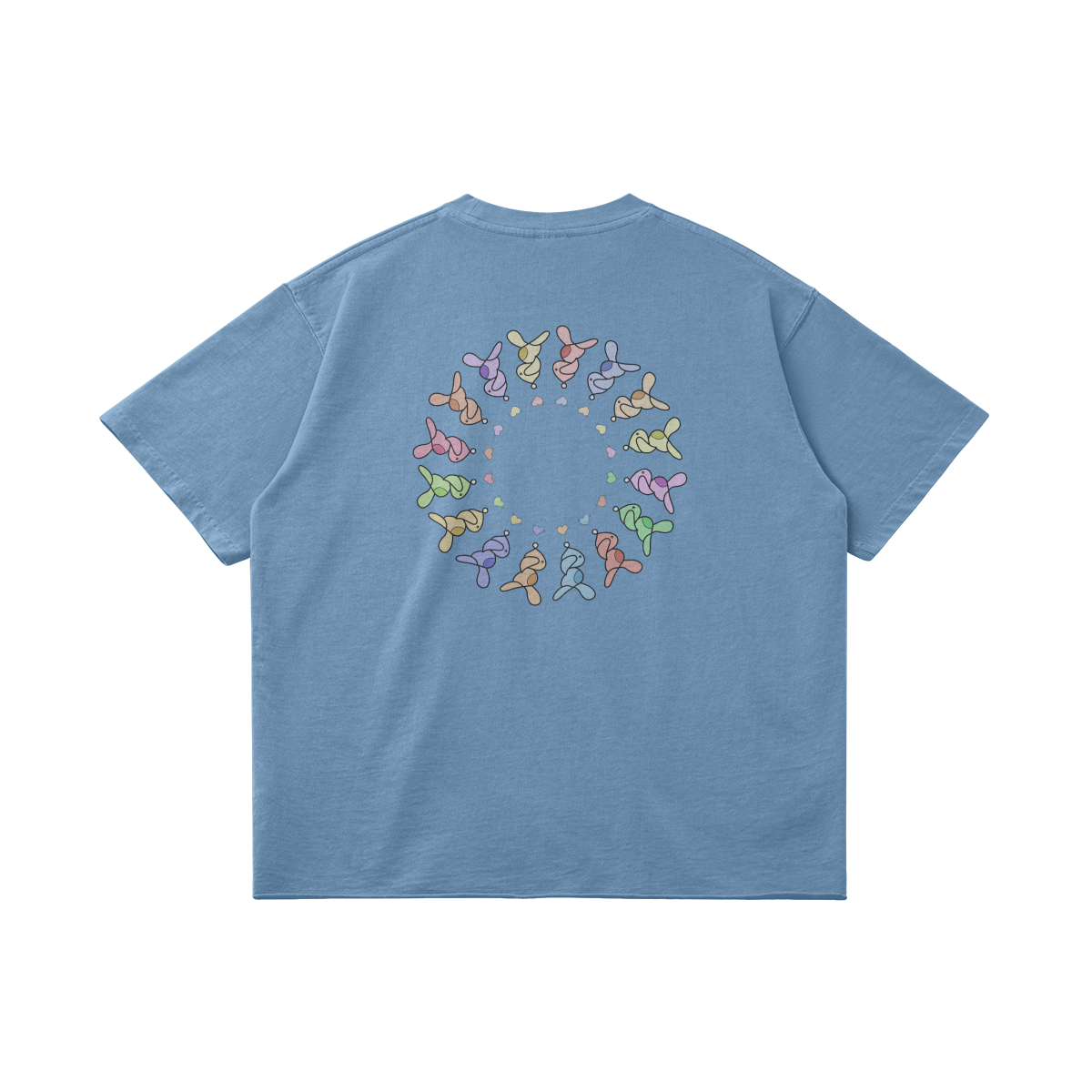 Circle by Aube Studio in Slate Blue - Flat lay back view - Unisex oversized fit - Aube Studio