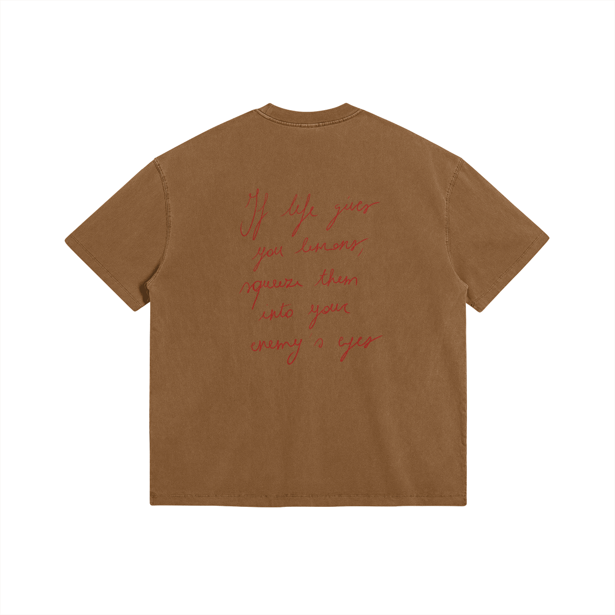 Lemons by Aube Studio in Brown - Flat lay back view - Unisex oversized fit - Aube Studio