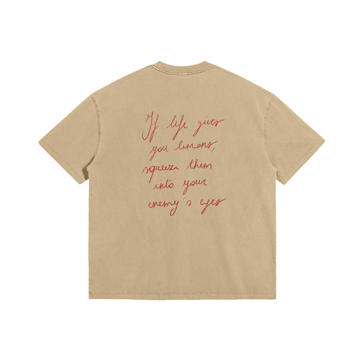 Lemons by Aube Studio in Khaki - Flat lay back view - Unisex oversized fit - Aube Studio