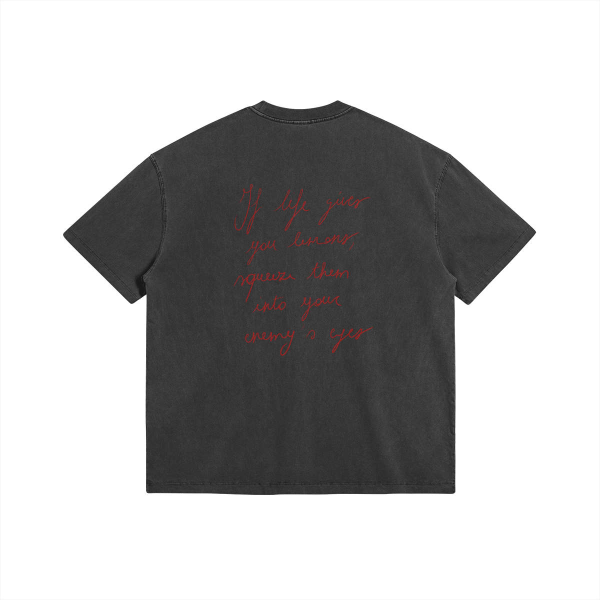 Lemons by Aube Studio in Dark Gray - Flat lay back view - Unisex oversized fit - Aube Studio