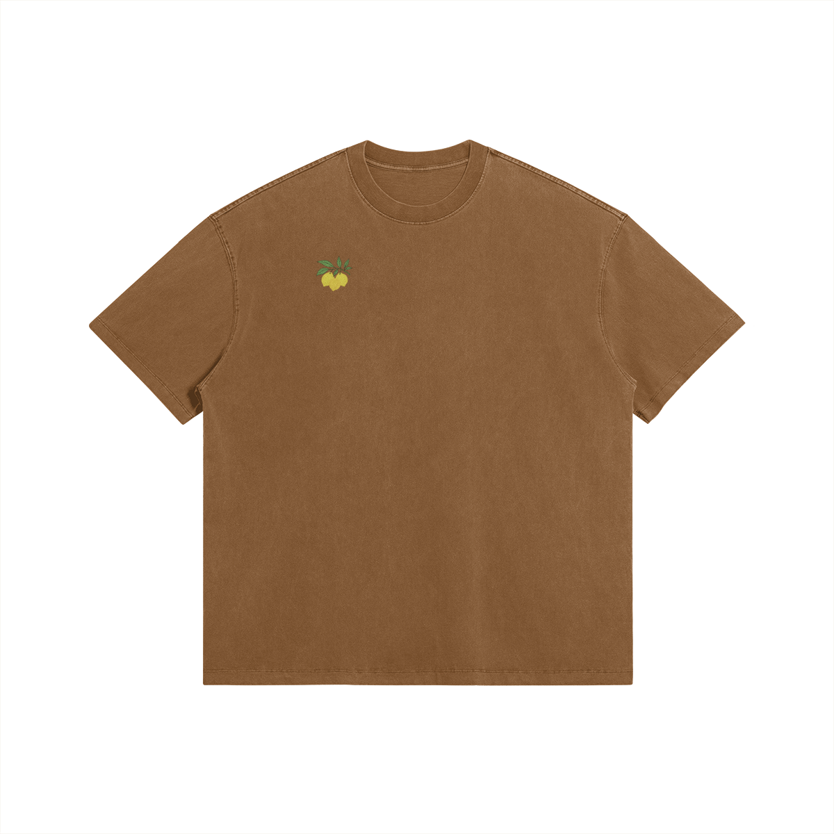 Lemons by Aube Studio in Brown - Flat lay front view - Unisex oversized fit - Aube Studio