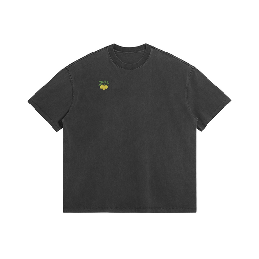 Lemons by Aube Studio in Dark Gray - Flat lay front view - Unisex oversized fit - Aube Studio