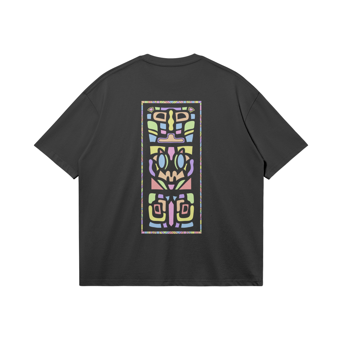Totem by Aube Studio in Black - Flat lay back view - Unisex oversized fit - Aube Studio
