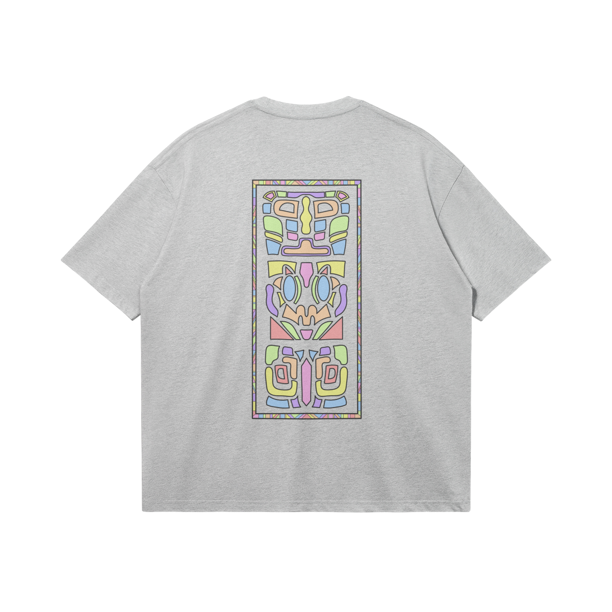 Totem by Aube Studio in Heather Gray - Flat lay back view - Unisex oversized fit - Aube Studio