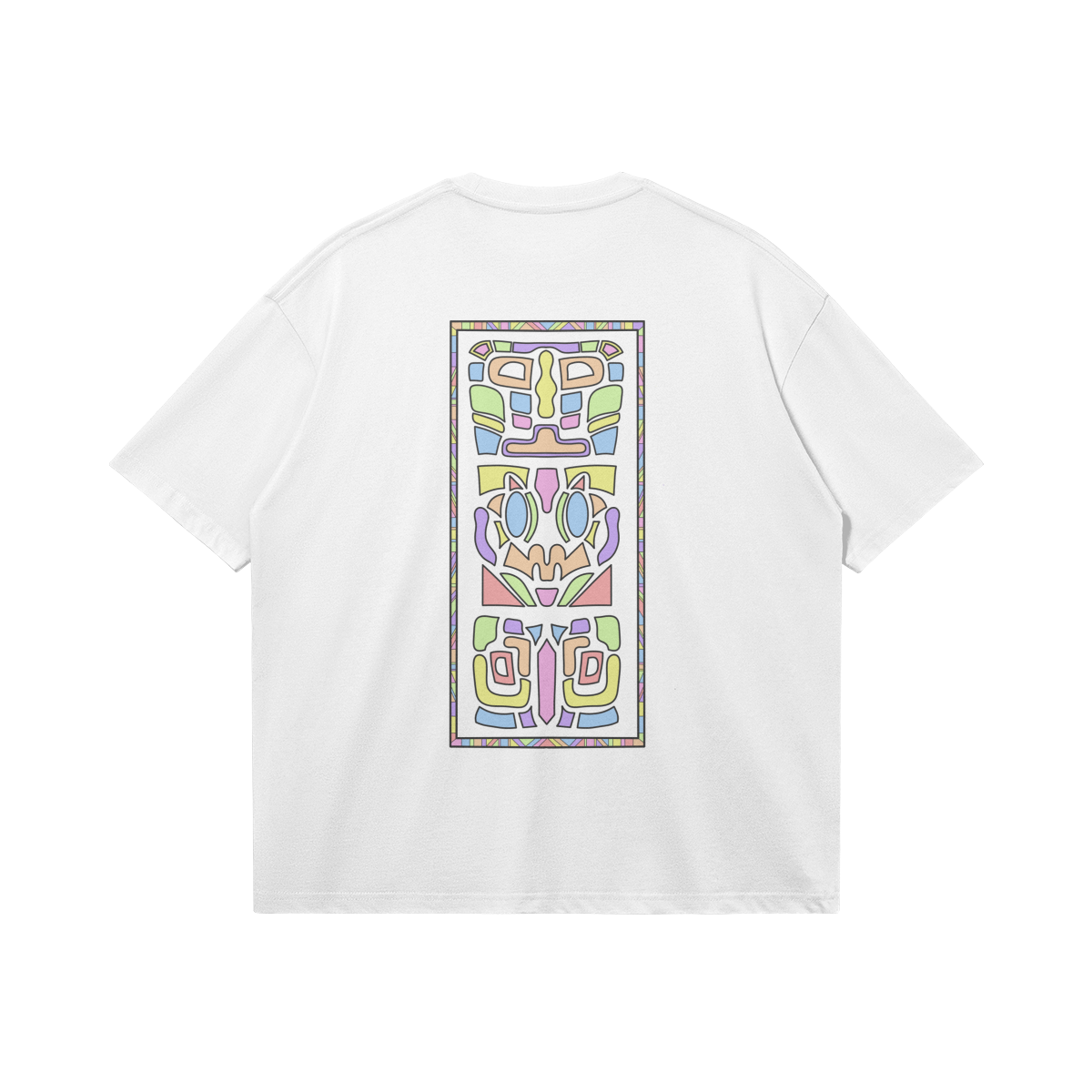 Totem by Aube Studio in White - Flat lay back view - Unisex oversized fit - Aube Studio