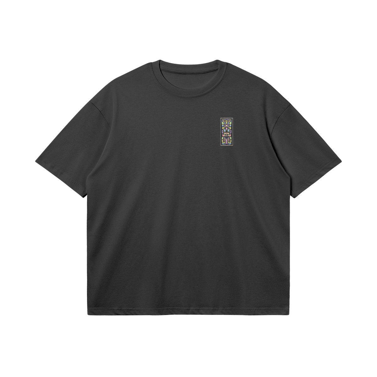 Totem by Aube Studio in Black - Flat lay front view - Unisex oversized fit - Aube Studio
