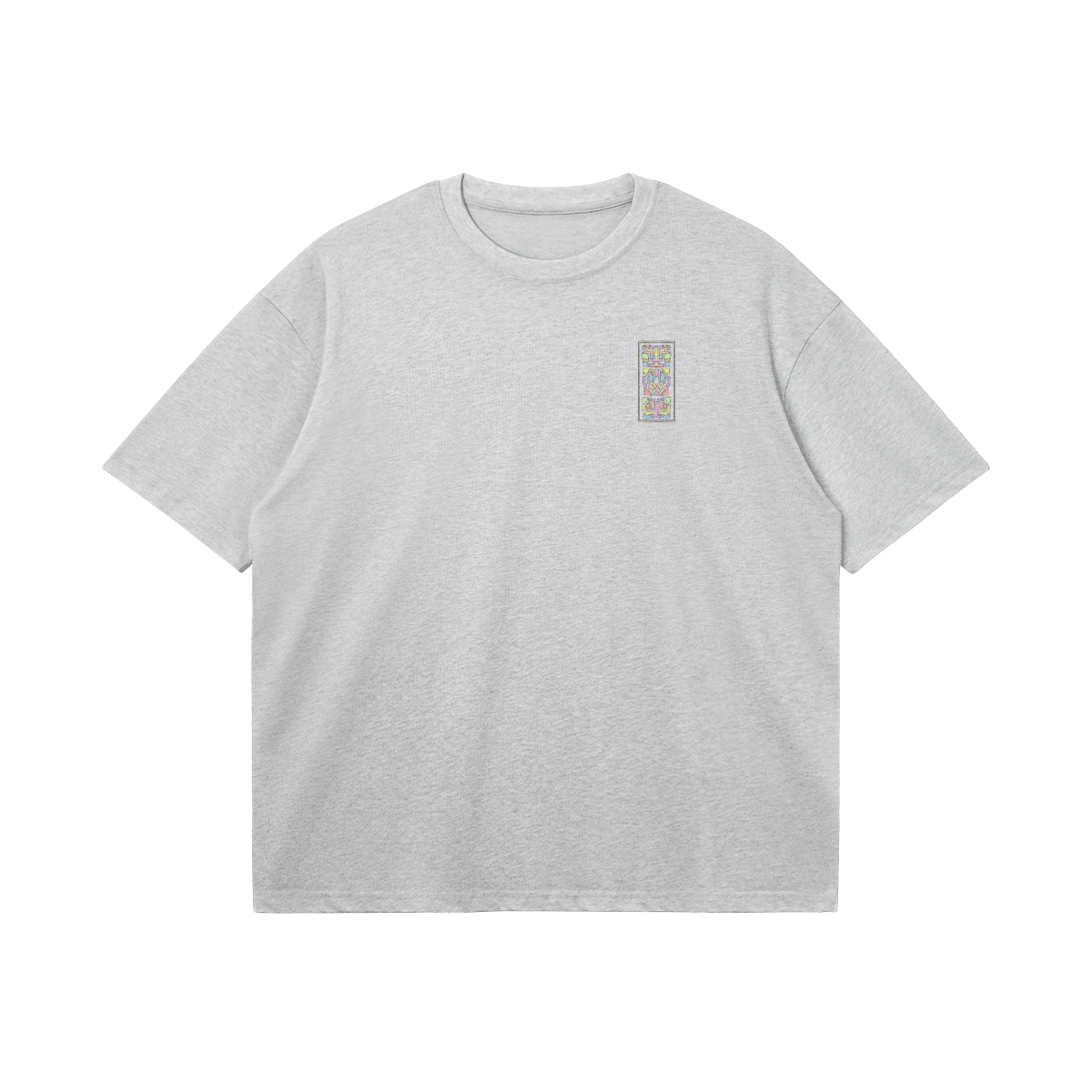Totem by Aube Studio in Heather Gray - Flat lay front view - Unisex oversized fit - Aube Studio