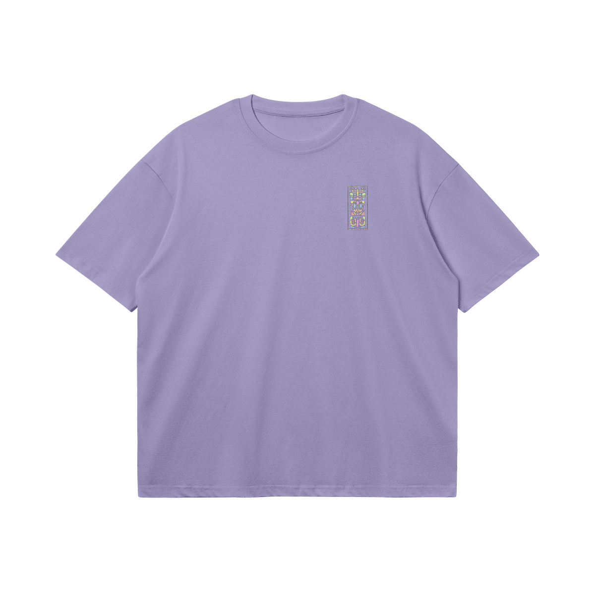 Totem by Aube Studio in Lilac - Flat lay front view - Unisex oversized fit - Aube Studio