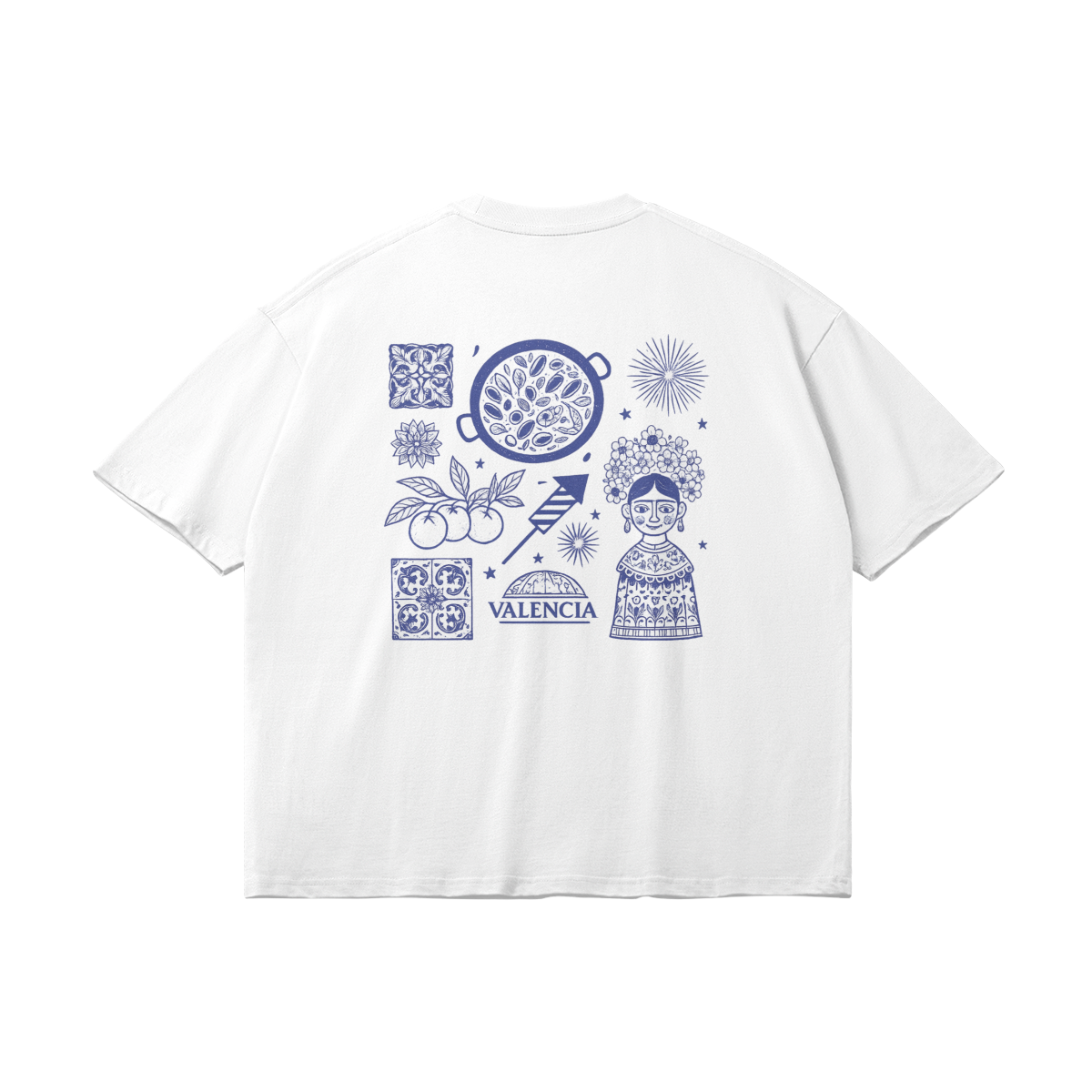 Valencia by Aube Studio in White - Flat lay back view - Unisex oversized fit - Aube Studio