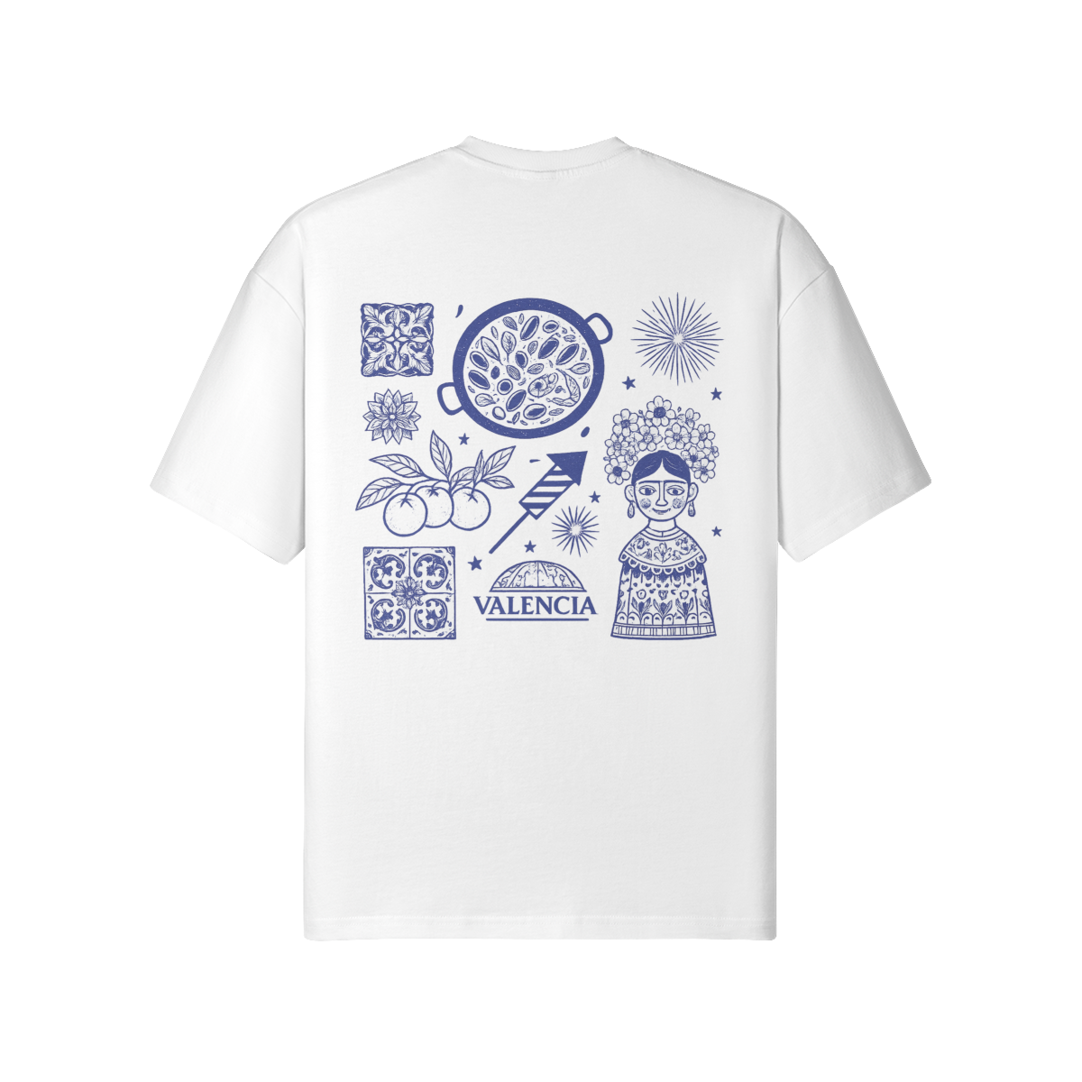 Valencia by Aube Studio in White - Hanging back view - Unisex oversized fit - Aube Studio